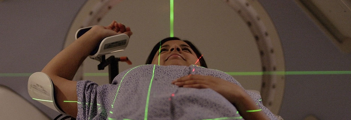 A patient undergoing a scan