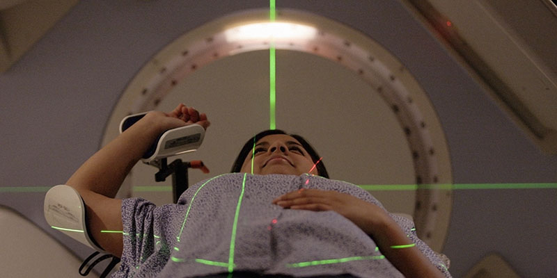 A patient undergoing a scan